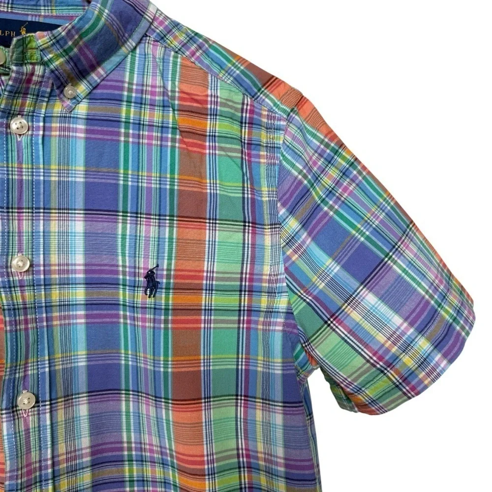 Ralph Lauren Boy’s Classic Fit Plaid Button Down Shirt Size XL Multicolor Casual